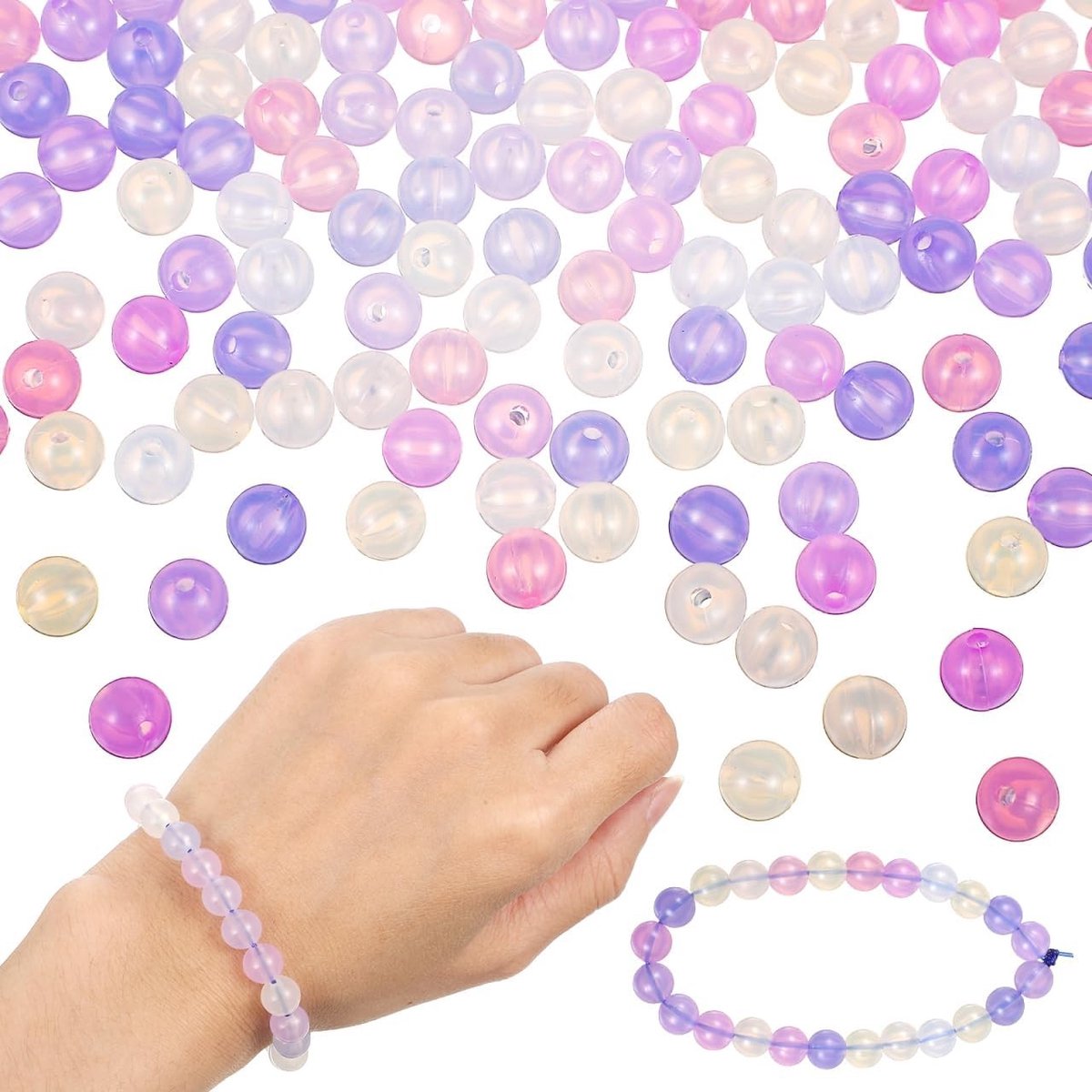 1000 Stuks UV Reactieve Kleurveranderende Kralen, Ronde Plastic Kralen voor Sieraden Maken, Armbanden en Creatieve Knutselprojecten
