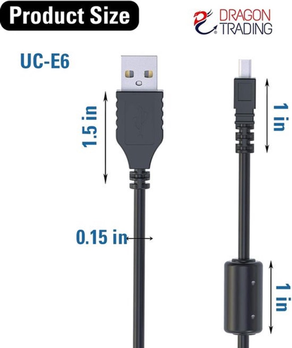 Allecto - Usb Data Transfer Oplaadkabel - Vervangt Uc-E6 Uc-E16