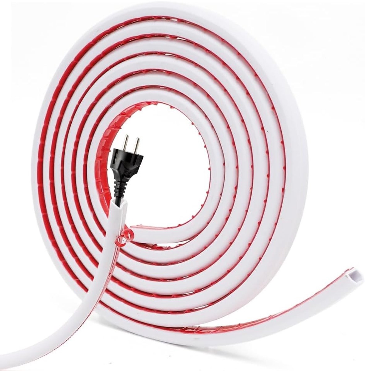 Witte Zelfklevende Kabelgoot met Schuimklevende Tape voor Muurmontage en Vloerbedekking - 3 Meter voor Thuis, Kantoor en School