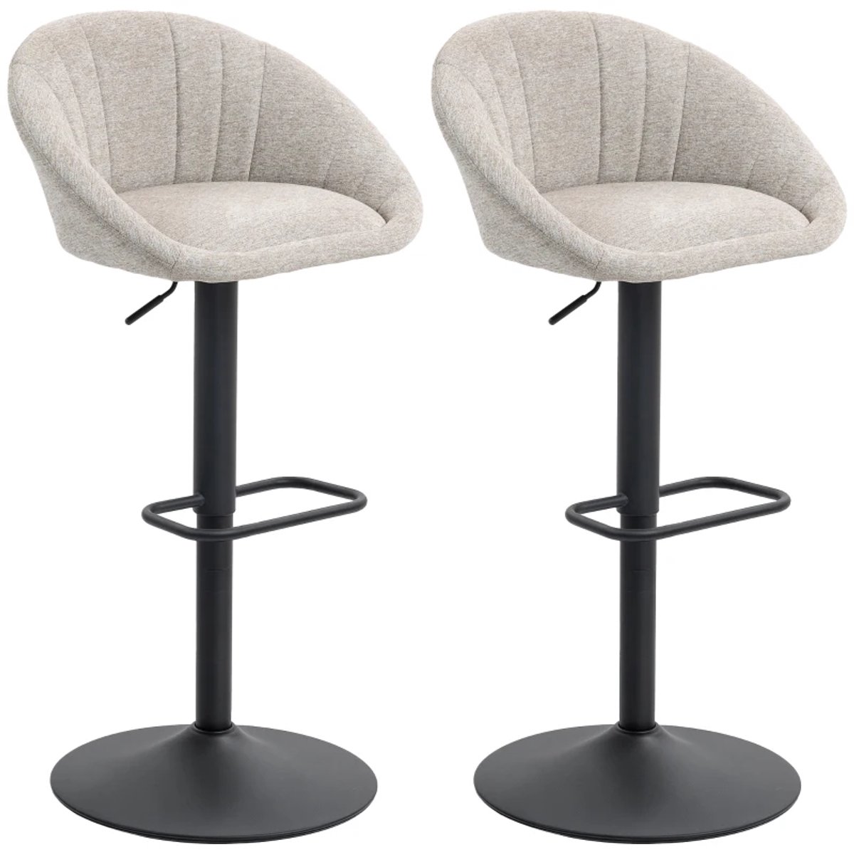 ZYLARO Barkruk - Set Van 2 - Draaibare Barstoelen Met Armleuningen En Rugleuning - Voor Keuken beige