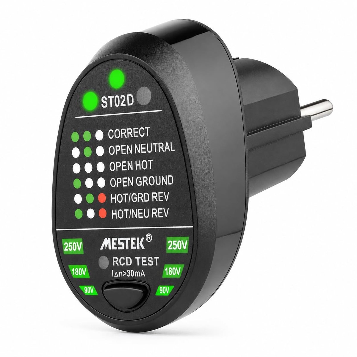 Automatische stopcontacttester voor neutrale en fasegeleider met aardgeleider - Circuitpolariteitstester voor veilig elektrisch onderhoud en controle
