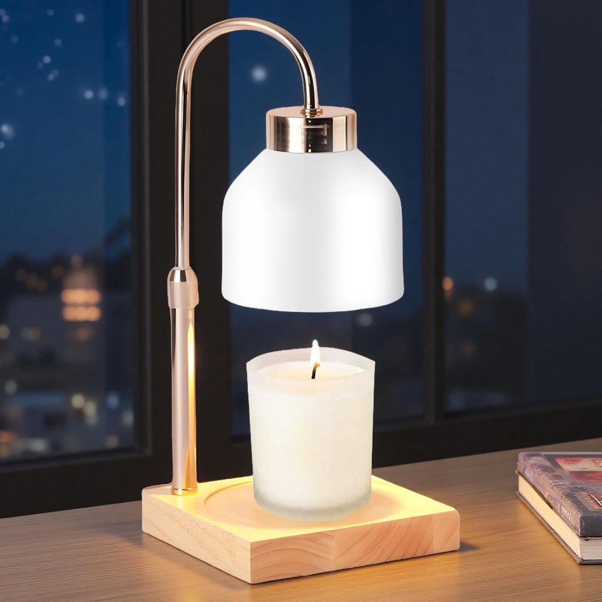 Verstelbare Kaarsenwarmer met Timer en Dimmer, Elektrische Geur Lamp voor Slaapkamer, Woonkamer en Yoga, Decoratieve Waxwarmer voor Thuis en Kantoor