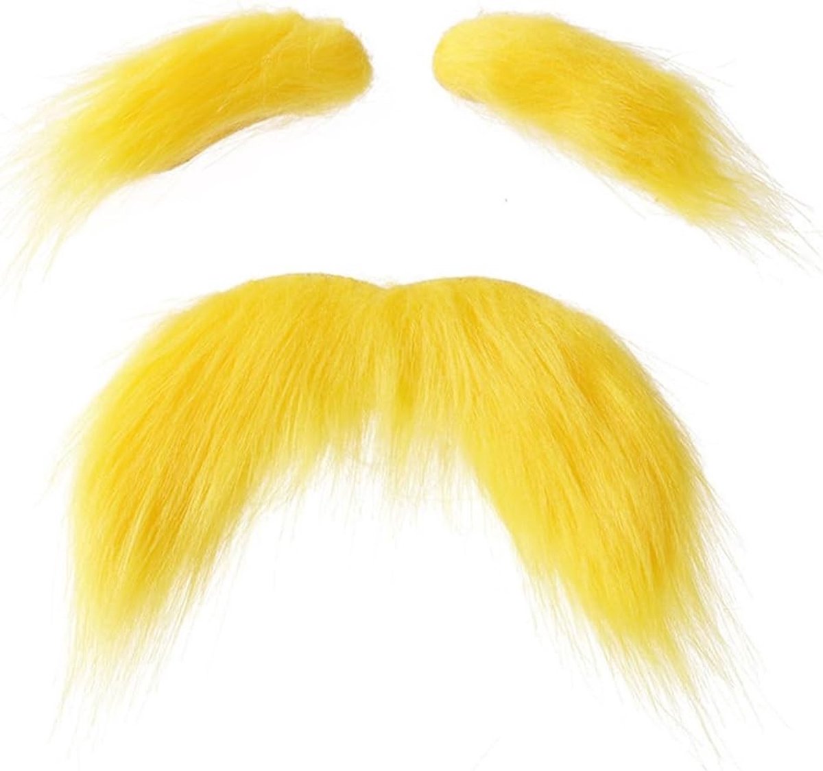 Set van Gele Snor en Wenkbrauwen voor Kostuum, Nep Snor en Baard voor Feest en Verkleedplezier