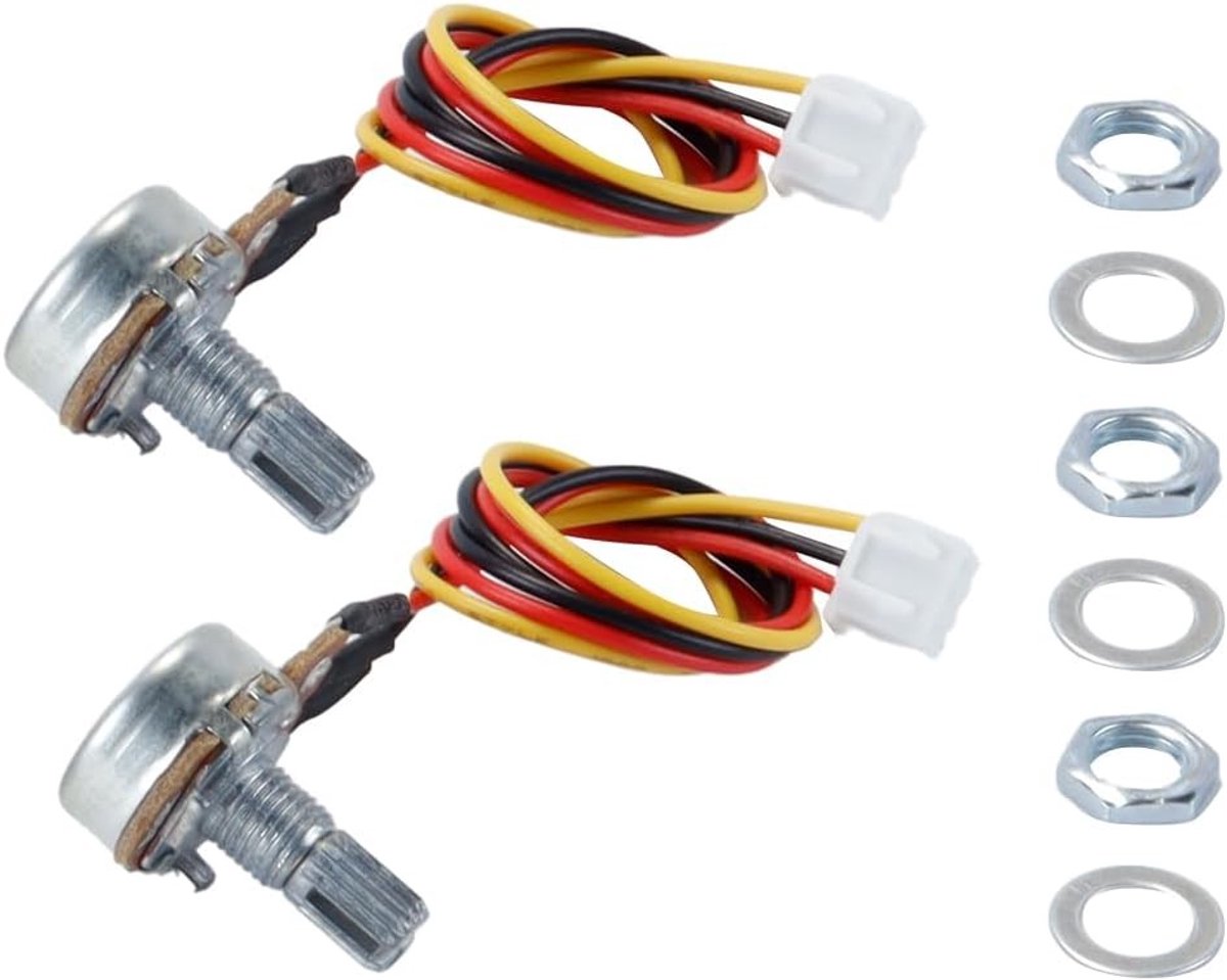 3 Stuks 10K Ohm Lineaire Verstelbare Potentiometer met 3 Pin en XH2.54-3P Connector Kabel voor Elektronische Projecten en DIY Toepassingen