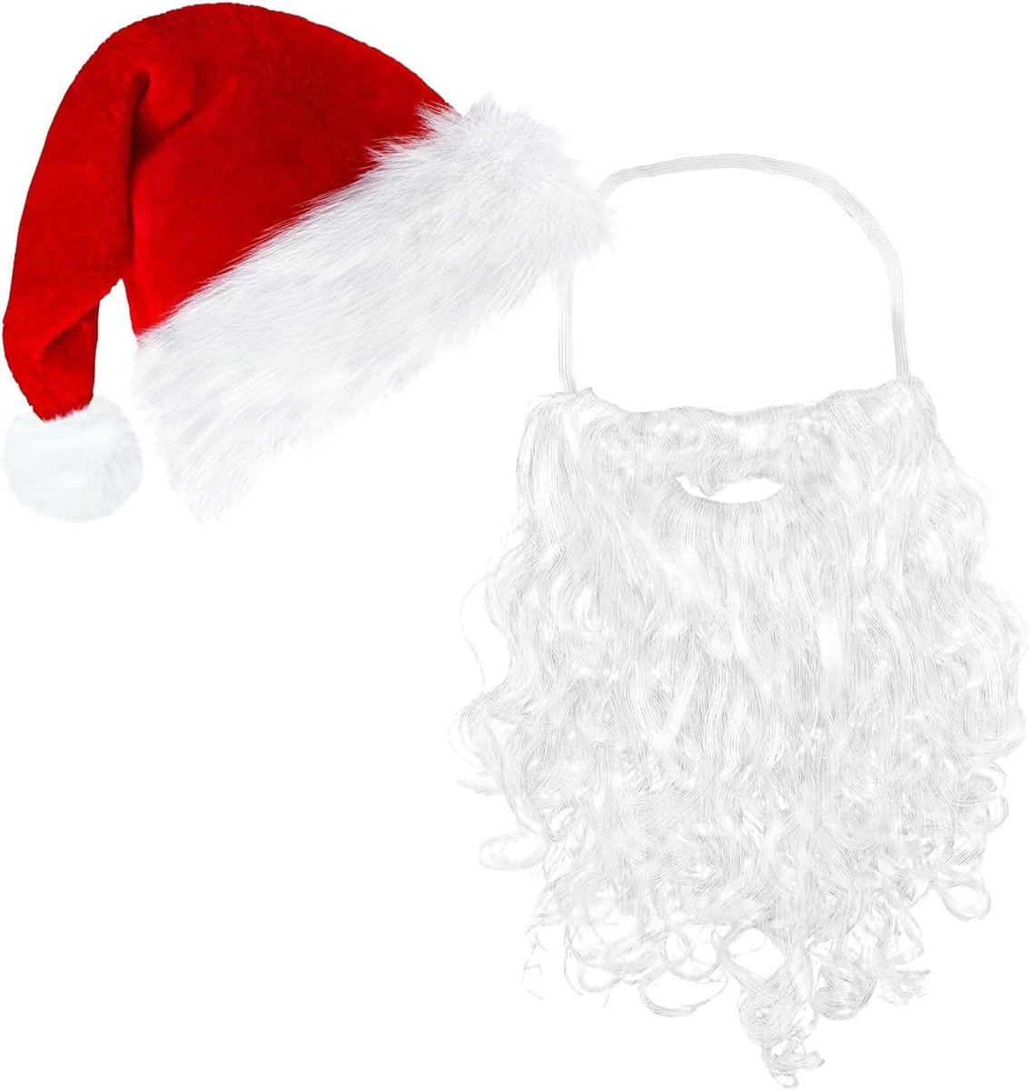 Kerstman Hoed met Baard voor Volwassenen - Feestelijke Kostuumaccessoires voor de Perfecte Kerstlook