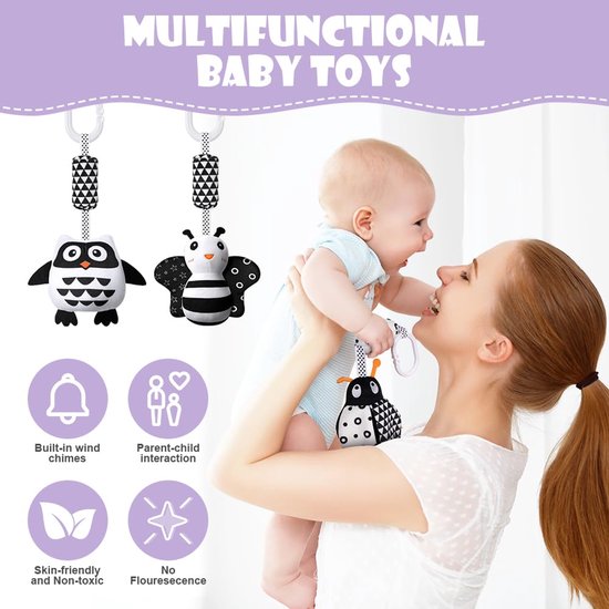 Namajunas - Wagenspanner - baby speelgoed - Kinderwagen Speelgoed - Kinderwagen Accessoire - 3 Stuks - voor baby - 0+ maanden — afbeelding 5