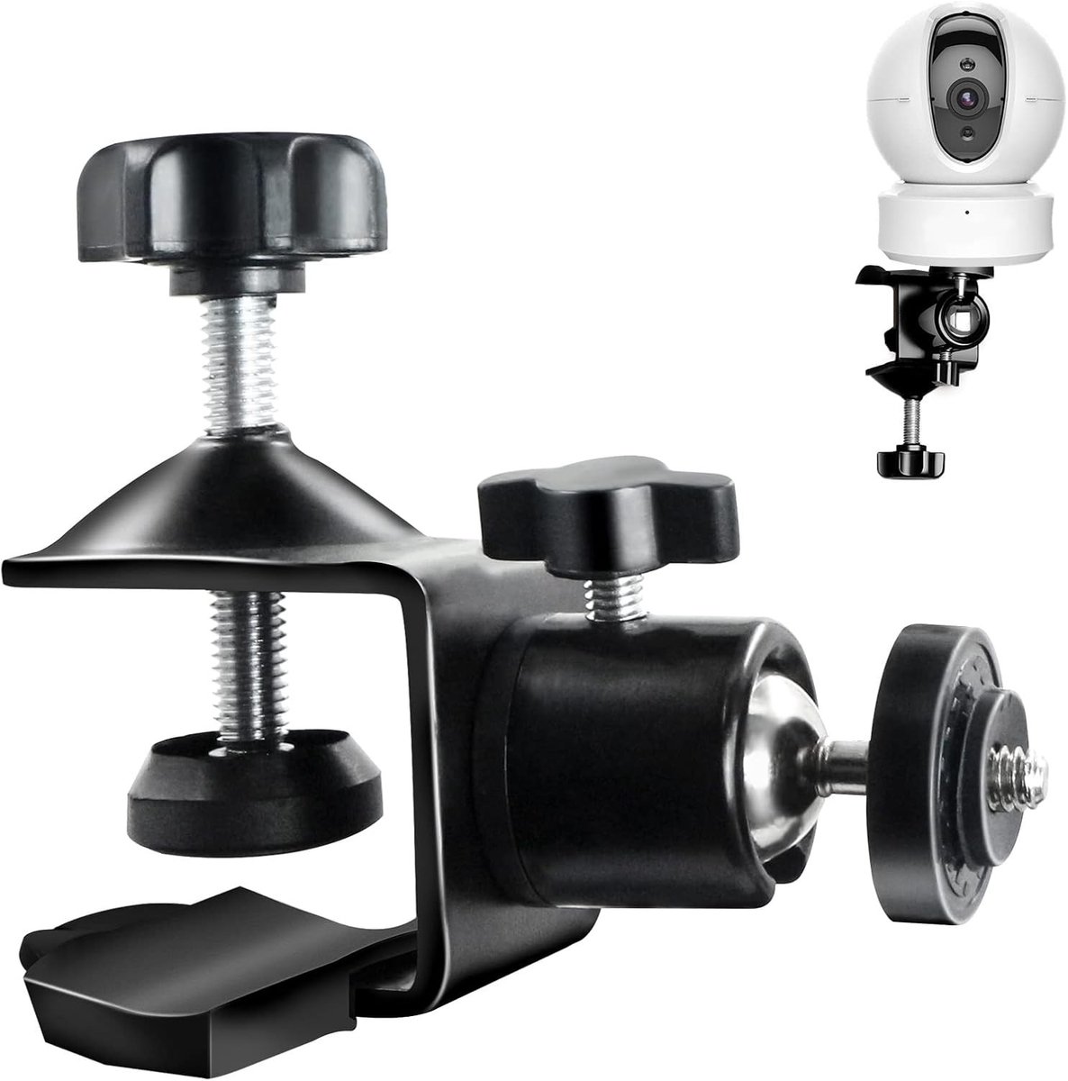 Magic arm klem - Zwart - Verstelbare U-klemhouder met 1/4 inch Schroefadapter - Flexibele Camerabevestiging voor Indoor en Outdoor Gebruik