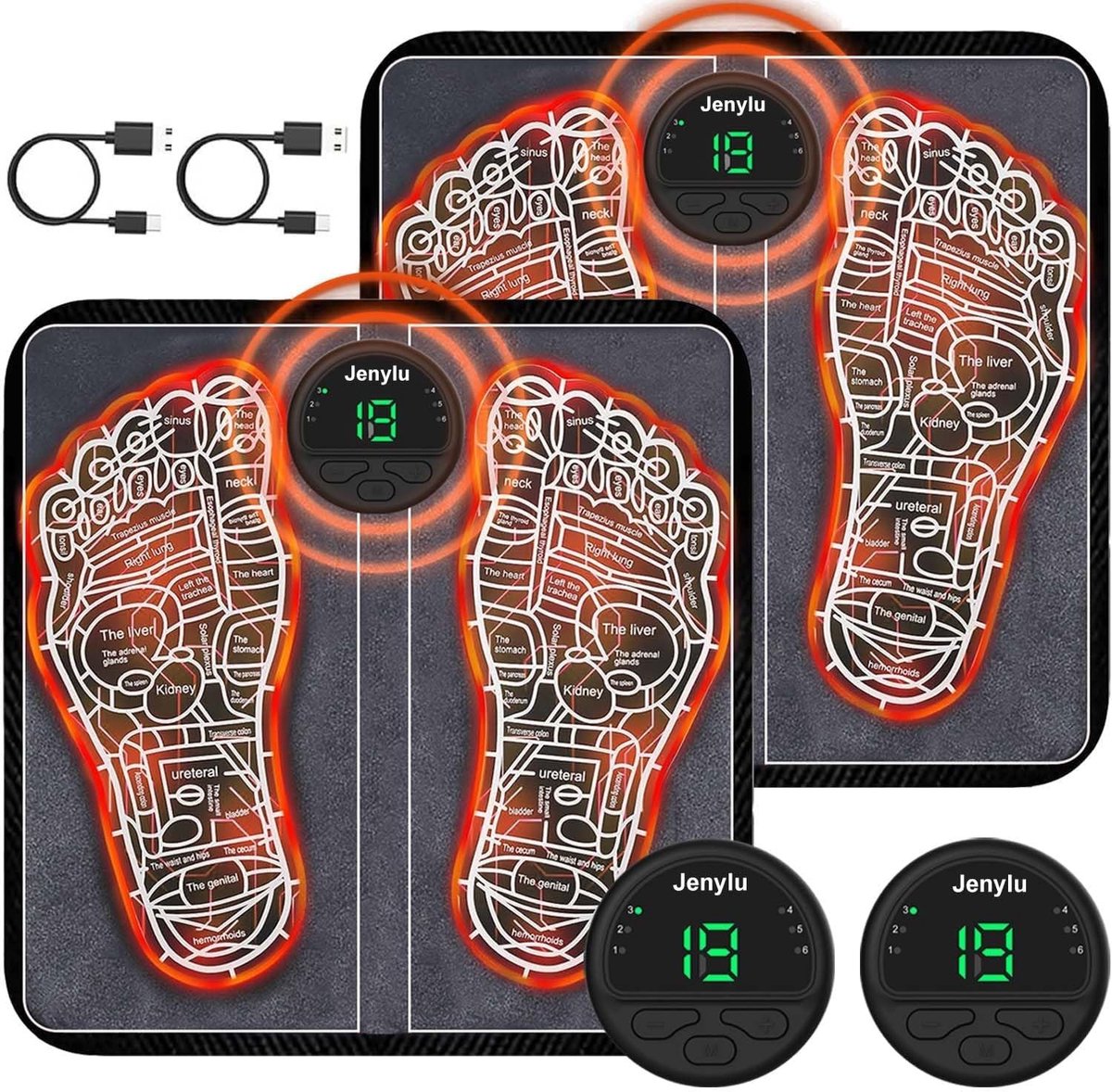 Elektrisch Voetmassageapparaat - Zwart - Compact - Voor Pijnverlichting en Verbeterde Bloedsomloop