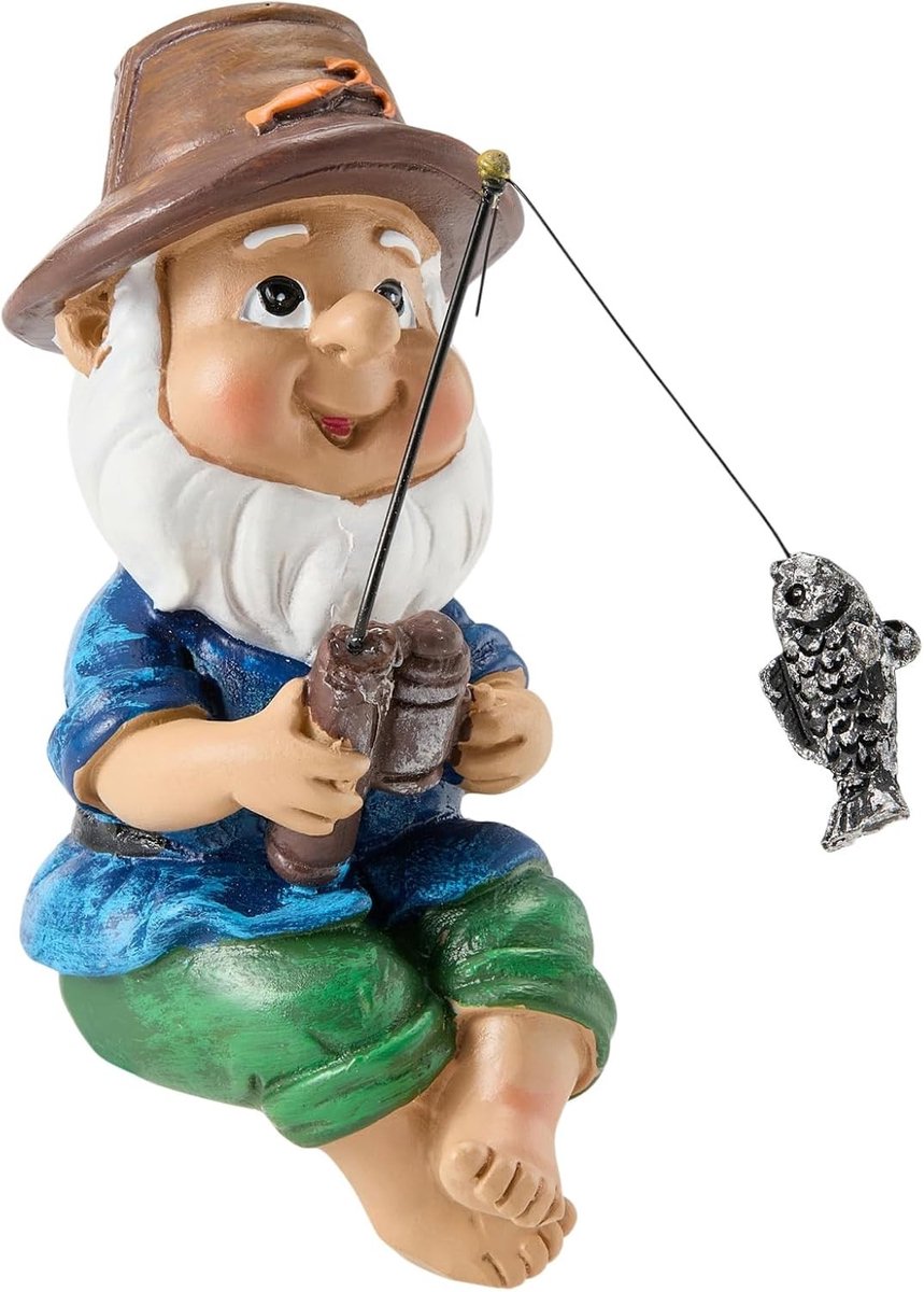 Grappige Mini Vissen Gnoom Beeldjes van Hars voor Tuin Decoratie en Buitenversiering