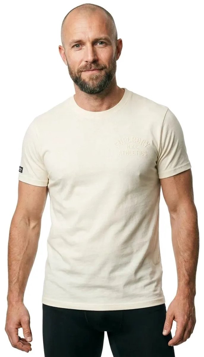 Superdry Athletic relaxed T-shirt met reliëfopdruk Heren T-shirts Wit