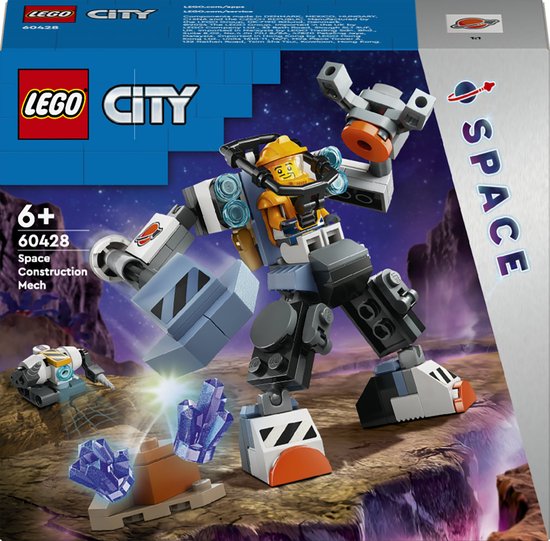 LEGO 60428 City Ruimtebouwmecha Robot Ruimte Speelgoed voor Kinderen van 6 jaar en Ouder