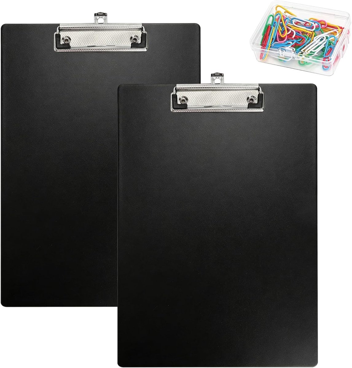 Set van 2 A4 Clipboard met Verborgen Haak - Stevige Schrijfbord voor Kantoor, Studie en Dagelijks Gebruik - Geschikt voor 100 Bladen, Inclusief 50 Bladen