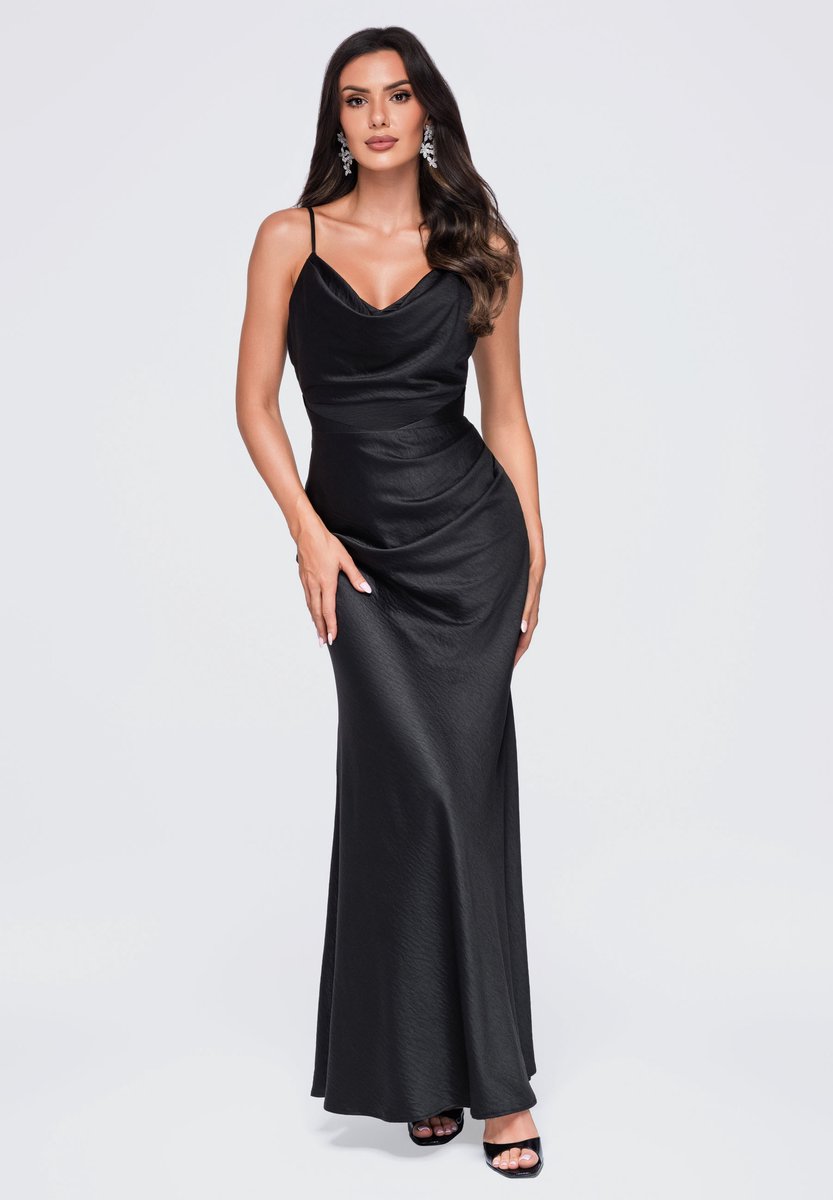 LARICA Jurk - Strapless - Rits - Effen Zwart S