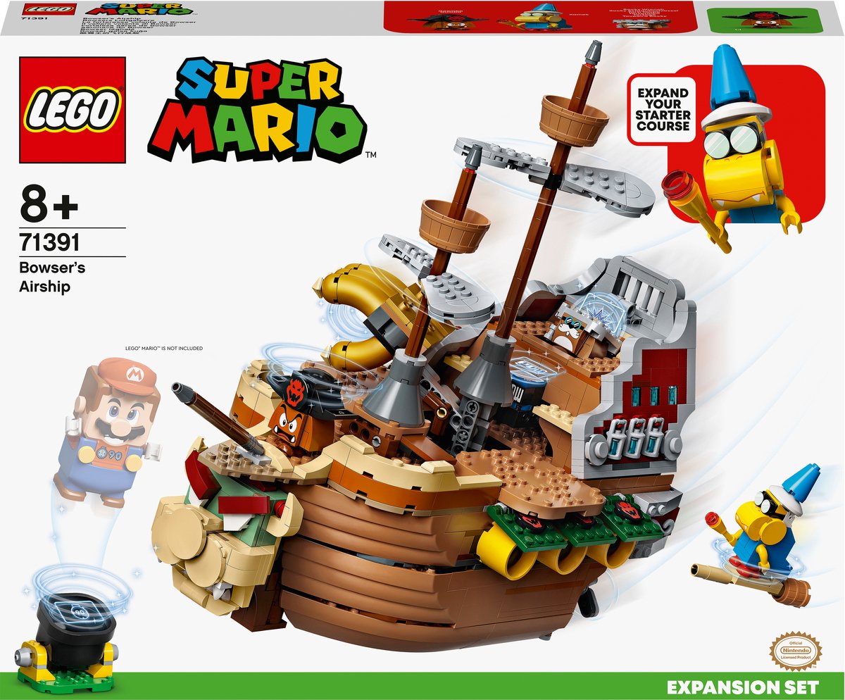 LEGO 71391 Super Mario Uitbreidingsset: Bowsers Luchtschip Verzamelbaar Bouwbaar Speelgoed voor Kinderen met Figuren, Cadeau Idee