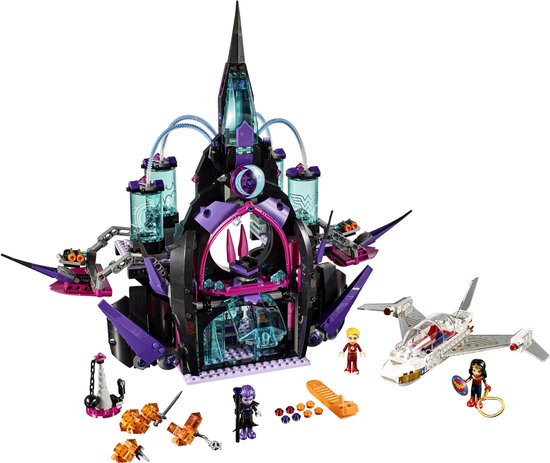 LEGO DC Super Hero Girls Eclipso Dark Palace 41239: Zwart en paars paleis, raket en drie minipoppen.