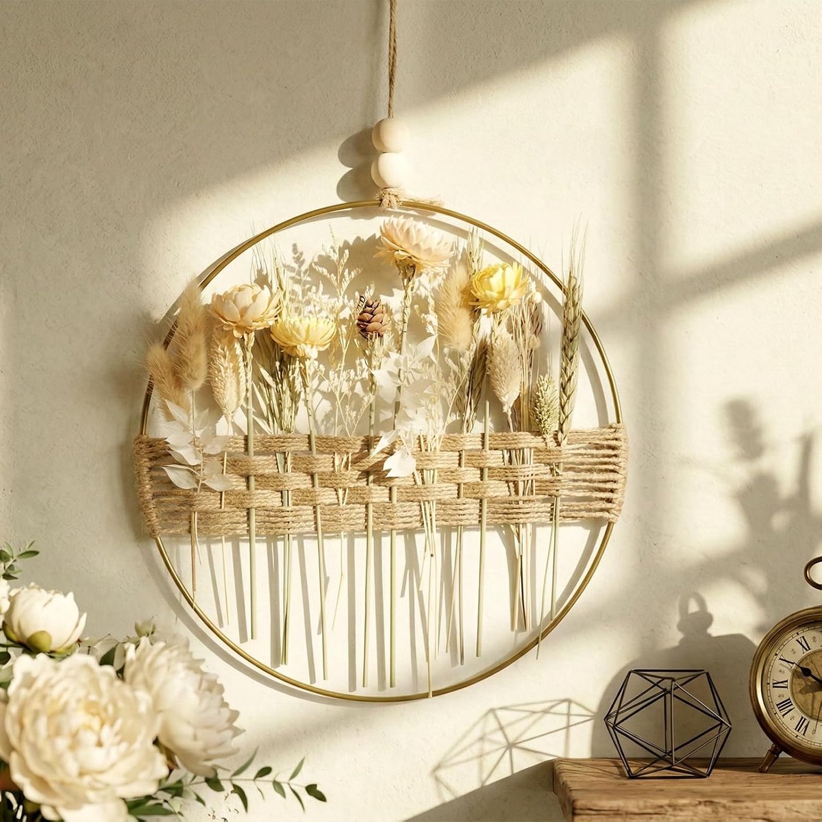 Wanddecoratie - 25 x 25 cm - Metaal - Naturel