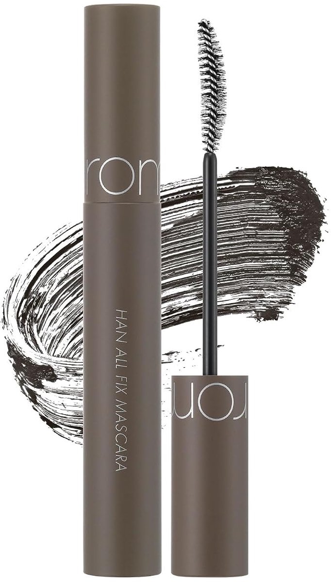 rom&nd Han All Fix Mascara L02 Long Ash – 7 g – Waterproof Mascara – Voor Langere & Volumineuzere Wimpers – Koreaanse Make-up