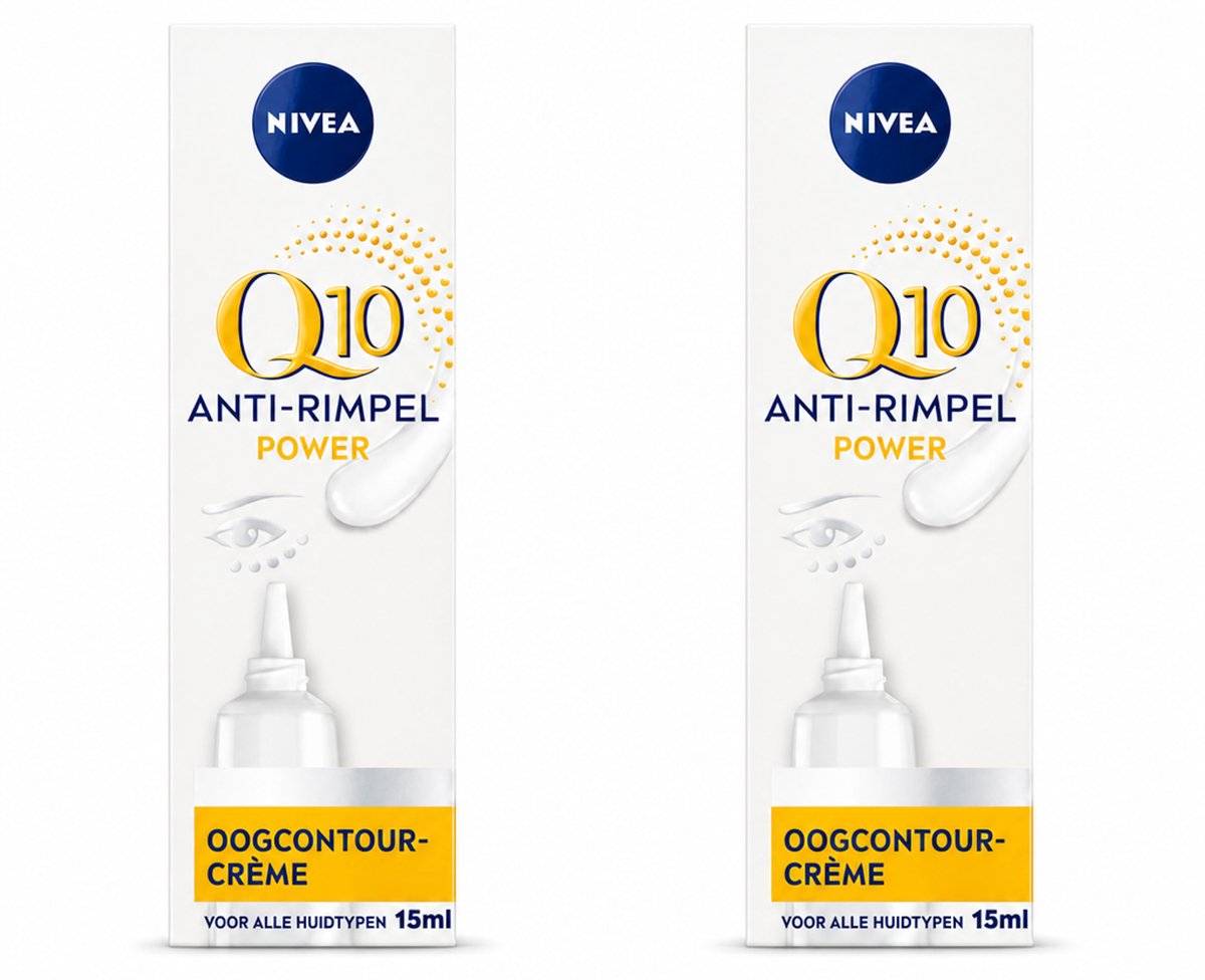 2 x NIVEA - Oogcrème - Q10 POWER - Tegen donkere kringen & rimpels - Voor alle huidtypen - Met Q10 & Creatine - 15 ml - Bulkverpakking - 2 stuks