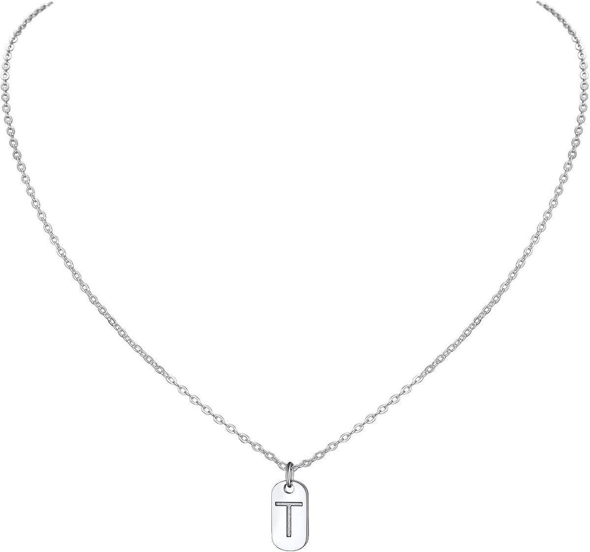 Elegante Zilveren Locket Ketting voor Vrouwen met A tot Z Letter - Perfect Cadeau in Luxe Doos
