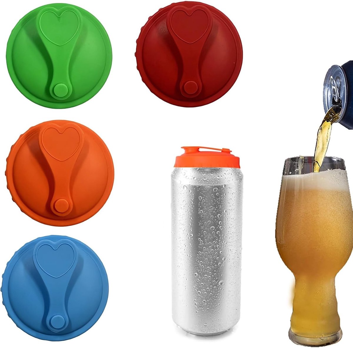 Siliconen Drinkdeksels voor Blikjes - Herbruikbare Lids voor Bier en Frisdrank - Geschikt voor de Meeste Blikjes