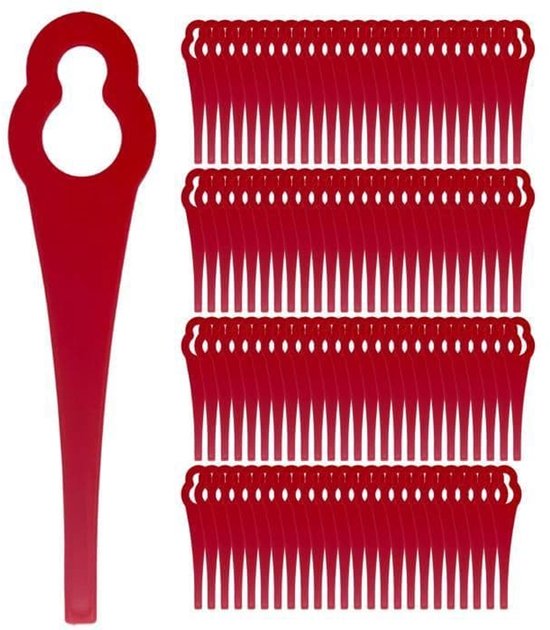 60x Vervangende Messen Voor Einhell Accu Grastrimmer - Kunststof Mesjes voor GE-CT 18 Li, GC-CT 18/24 Li, GC-CT 18/24 Li P - Rood - 90 mm - Duurzaam & Flexibel - Grasmaaier Accessoires van Merkloos	 — afbeelding 5