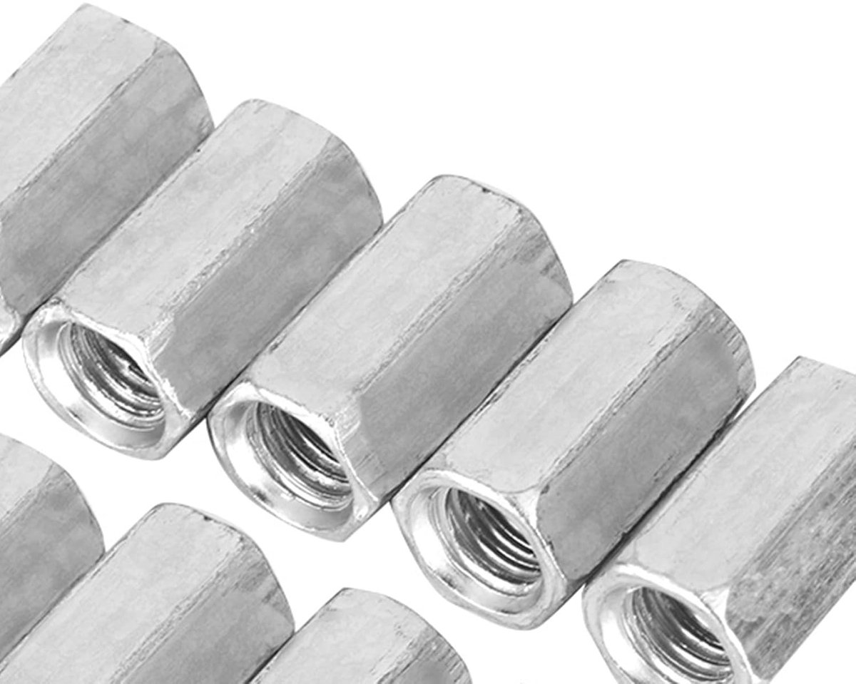 Set van 10 M8 Hex Rod Moeren van Koolstofstaal, Schroefmoeren en Spacer met M8*20 Draad voor Betrouwbare Bevestiging en Montage