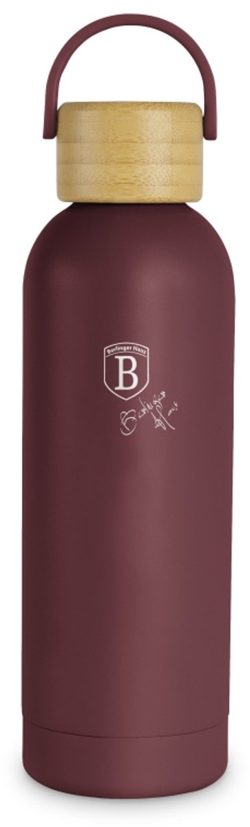 Roestvrijstalen thermosfles met bamboedeksel, 0,5 l, Leonardo Collection
