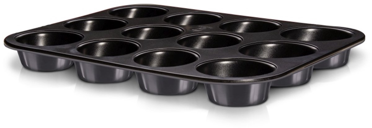 Muffinvorm voor 12 stuks met titaniumcoating uit de Carbon Pro Collection