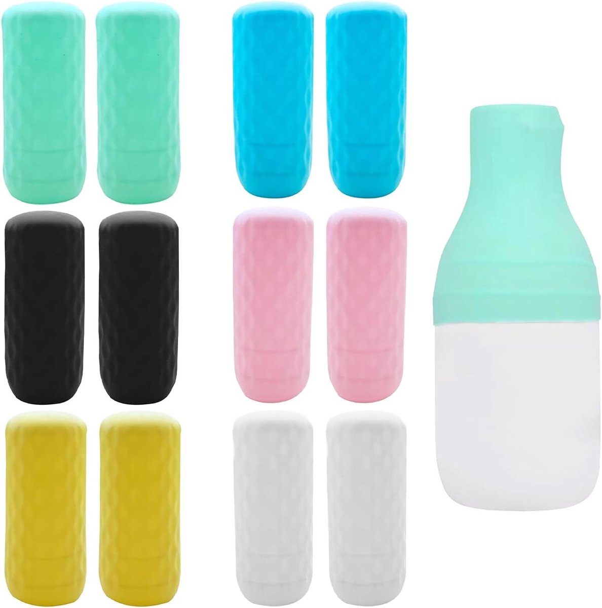 12 Stuks Herbruikbare Silicone Deksel voor Flessen, Lekvrije Toilettassen en Reisaccessoires