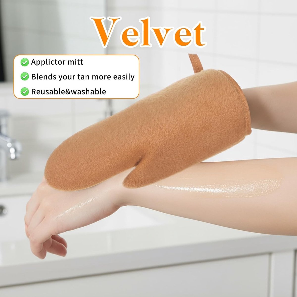 Set van 4 Herbruikbare Zelfbruiningshandschoenen - Dubbelzijdige Applicator voor Tanning Lotion, Wasbaar en Perfect voor een Egale Tan