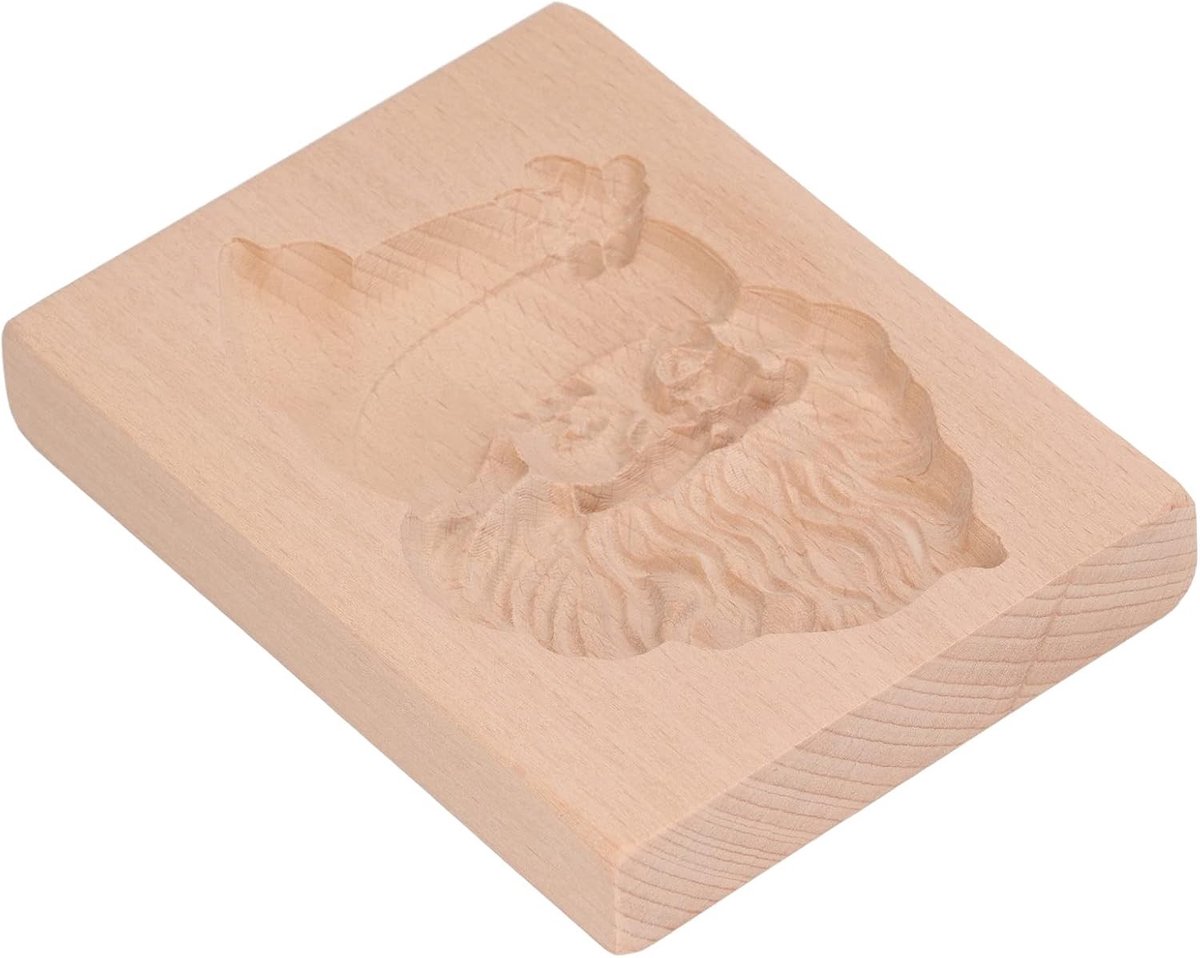 Houten Koekjesvorm in Santa Vorm, Perfect voor het Bakken van Gemberbrood en Decoratieve Koekjes, 10 x 8 cm