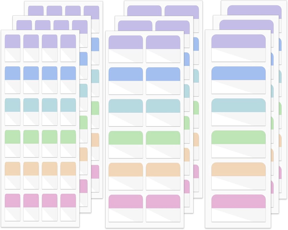 Zelfklevende Index Tabs in 3 Maten - 840 Stuks Transparante Boekenleggers voor Organisatie en Markeren
