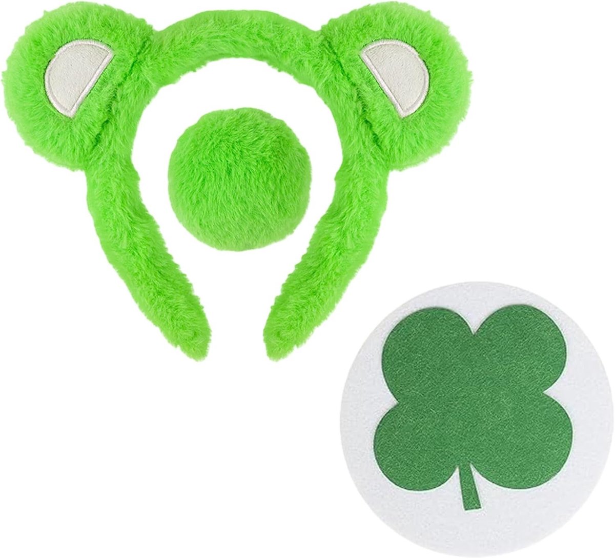 Carnaval Beer Kostuum met Oren Hoofdband en Staart, Outfit Accessoire voor Feestelijke Activiteiten, Kleurrijke Regenboog Halloween Kostuums voor Vriendinnen