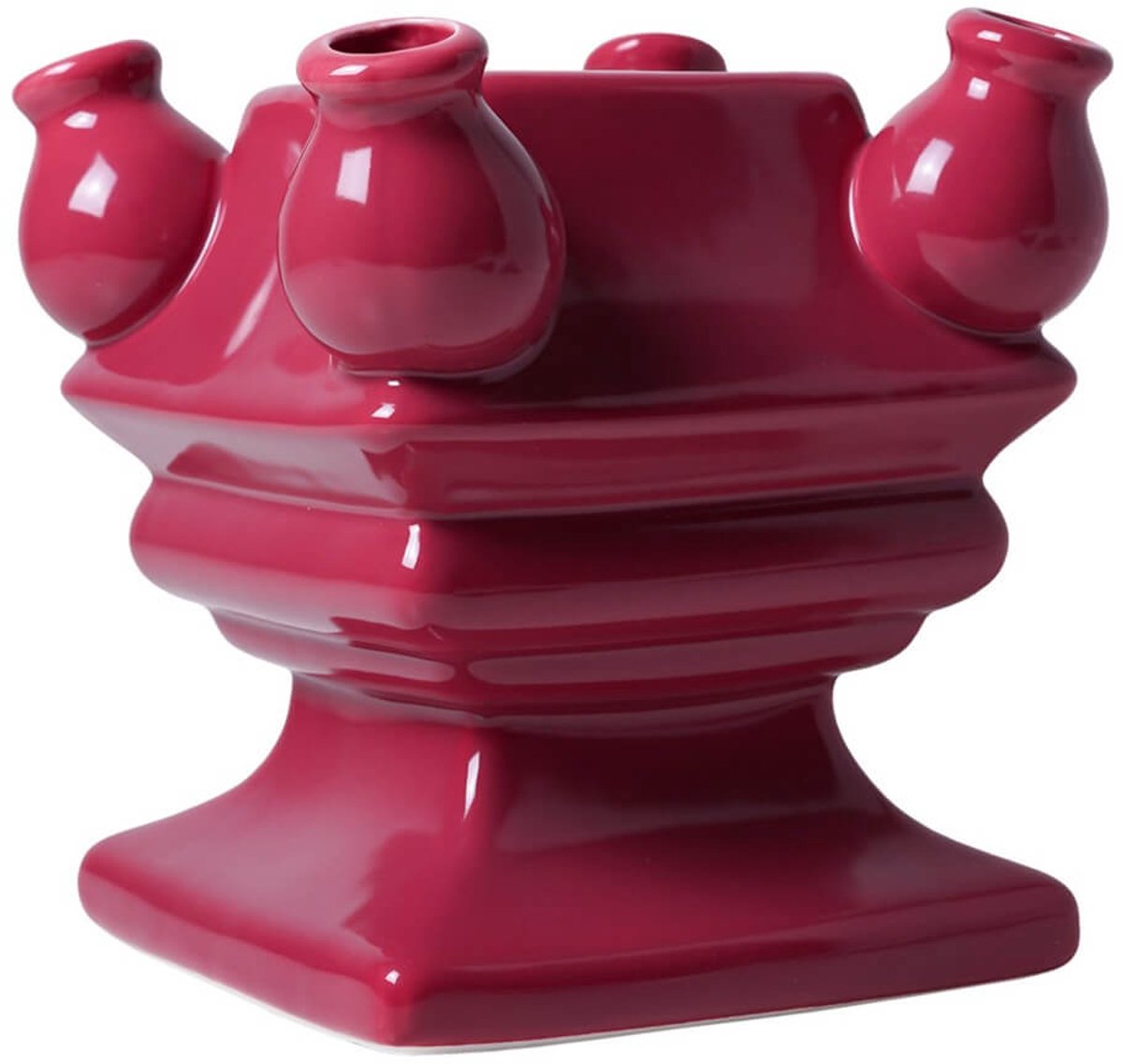 Heinen Delfts Blauw Stapelgekte - Oud Rood - Bodem - Keramiek - 17 cm