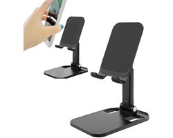 1 stuk - Opvouwbare telefoonhouder - Verstelbare hoek - Tablethouder - Bureauhouder - 7,5*12 cm - Geschikt voor thuis en op kantoor, voor het plaatsen van telefoons en tablets - Zwart