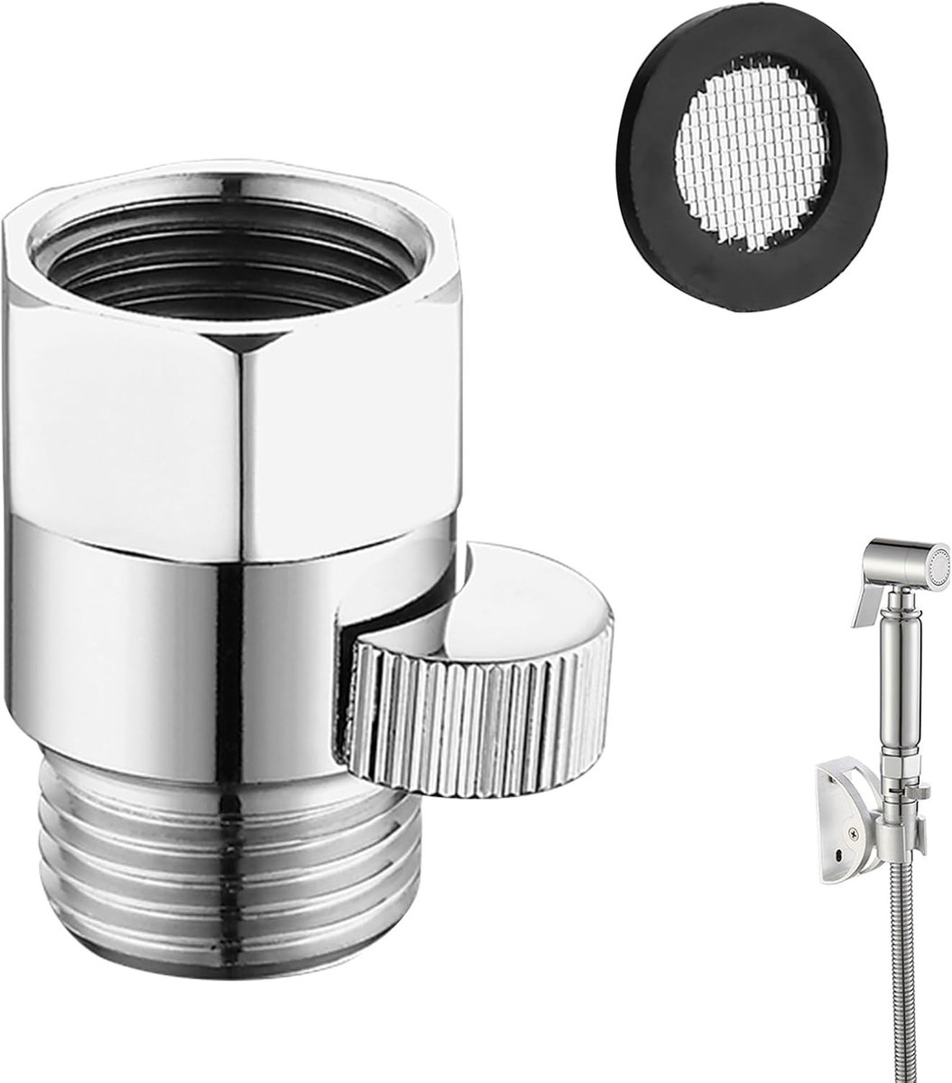 Omschakelklep douche - Chroom - 1/2 Inch - Messing Afsluitventiel met Rubberen Afdichting - Voor Handdouche