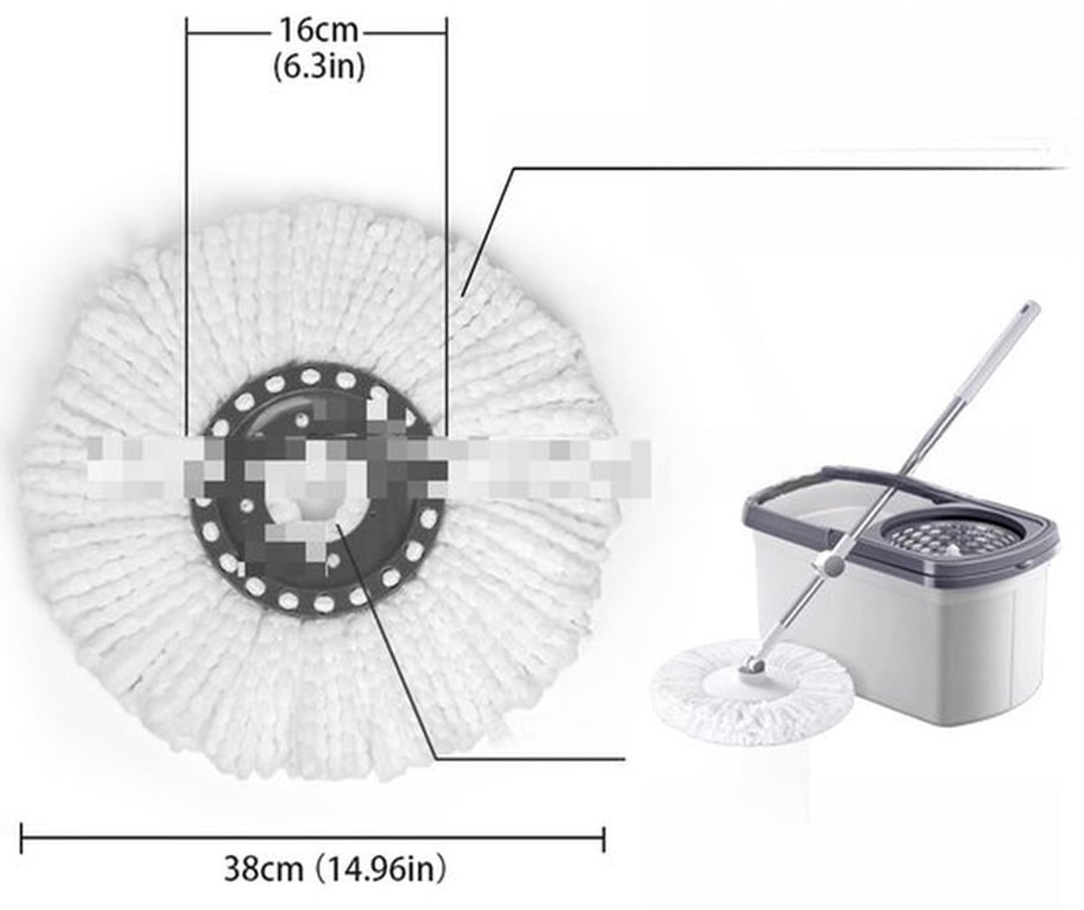 Verdikte draaibare dweilkop, 16 cm universele dweilvervangingskop, set van 4 stuks, stijl 1