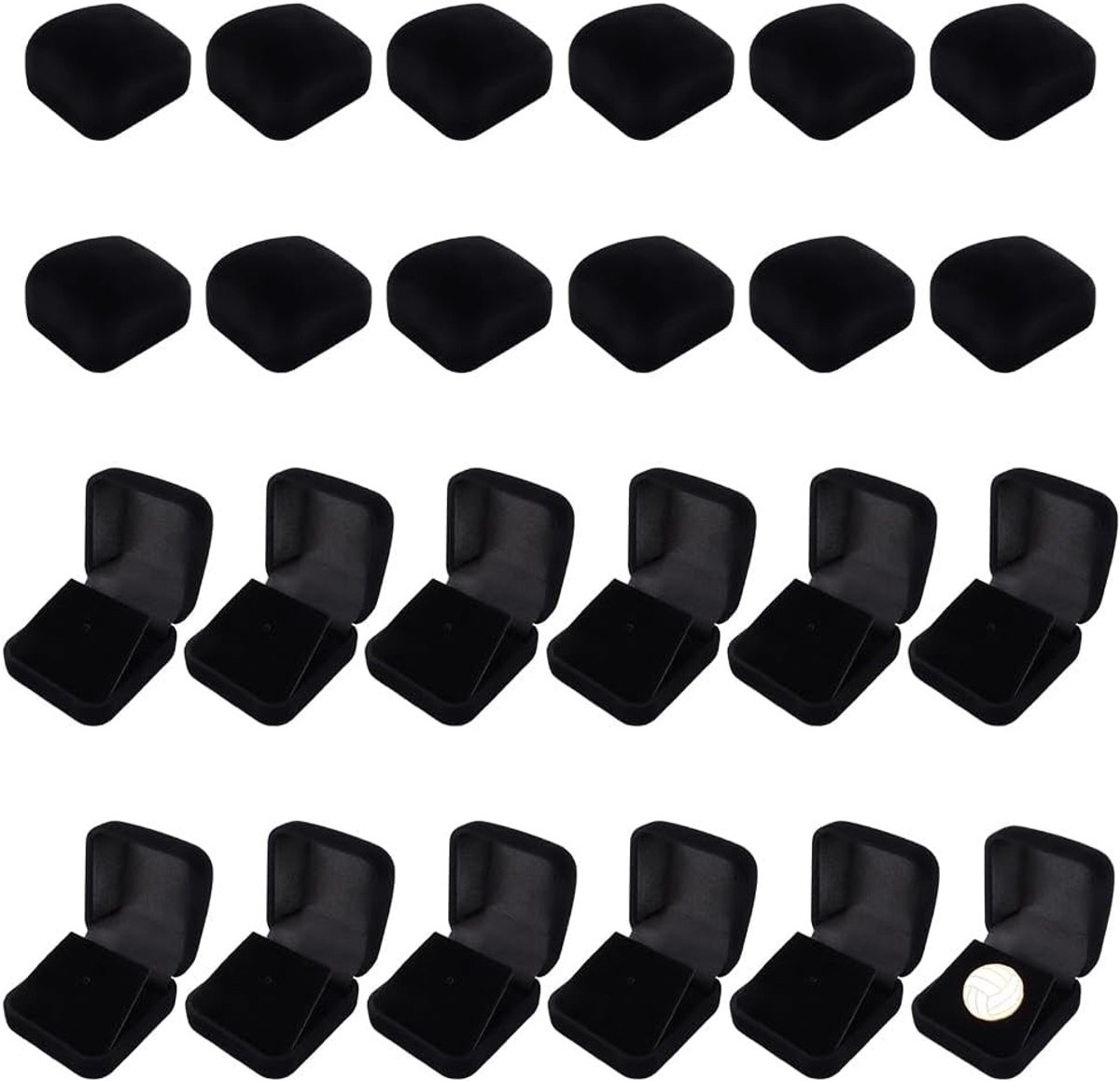 Elegante 24-delige set van fluwelen sieradendozen voor armbanden, oorbellen en kettingen - Perfect voor geschenken, bruiloften en speciale gelegenheden, Zwart