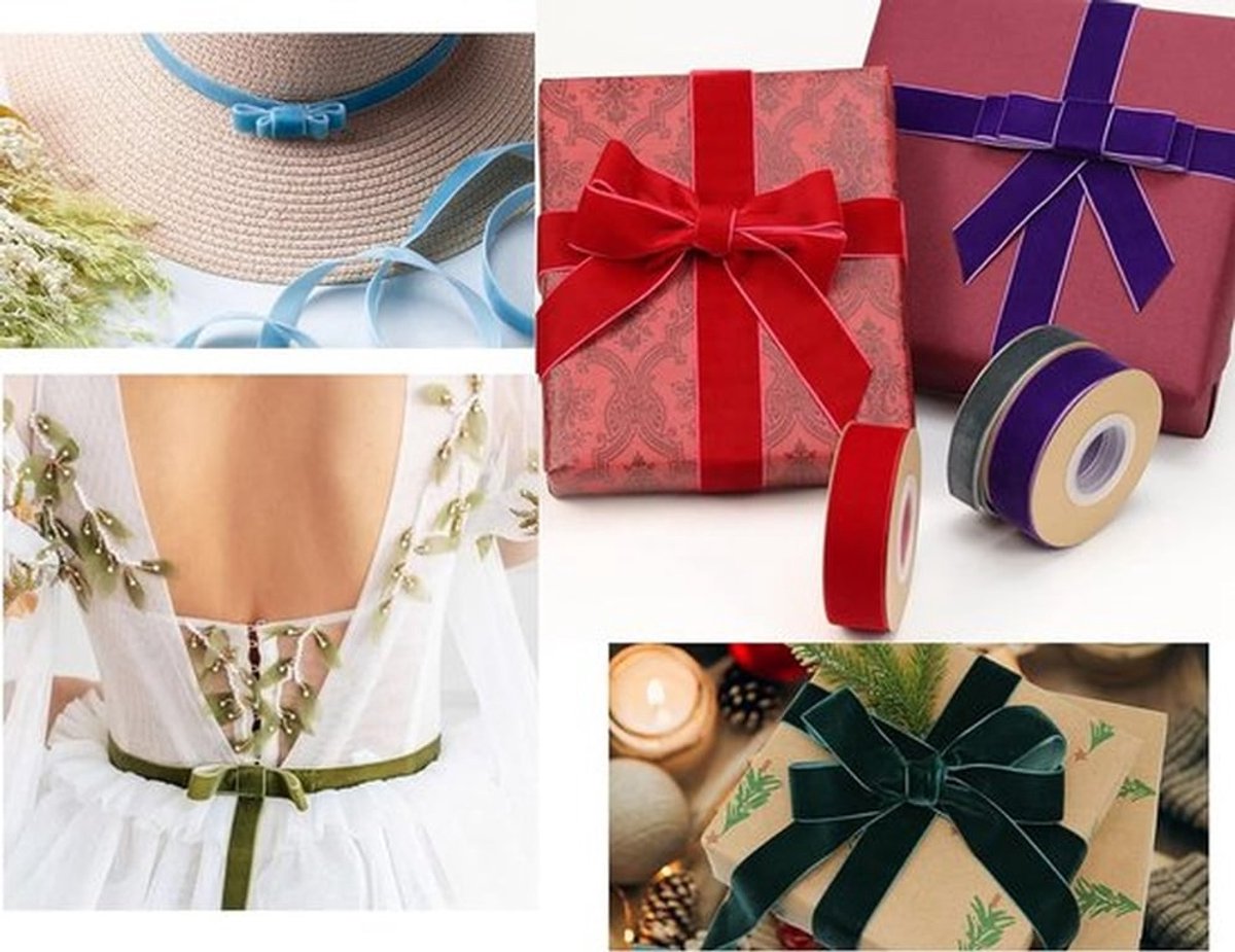 Kleurige Velourslint van 15mm x 20 yards voor Sieraden, Decoratie en Cadeauverpakking, Zwart