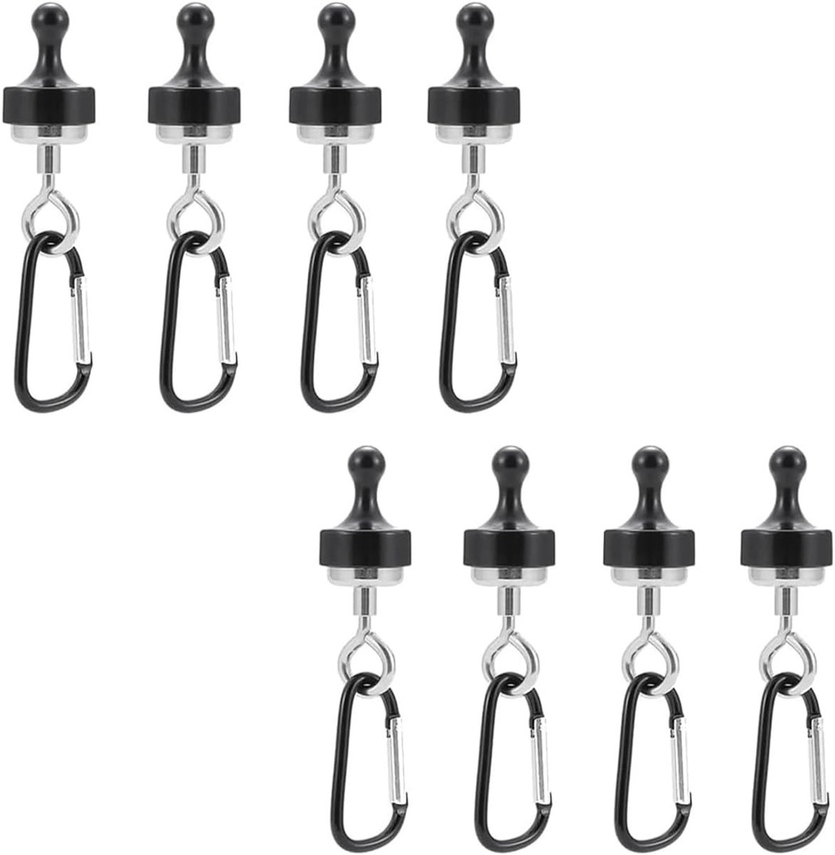 8 Stuks Magnetische Campinghaken, Sterke D-vormige Haak met Karabijnhaak voor Tent en Buitenactiviteiten, Ideaal voor Camping en Outdoor Gebruik