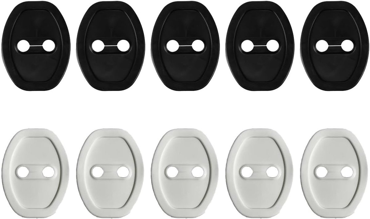 Zwarte en Witte Silicones voor Deursloten - Decoratieve en Geluidsdempende Bescherming voor Deursloten, Schokabsorberende Covers, Duurzaam en Veilig