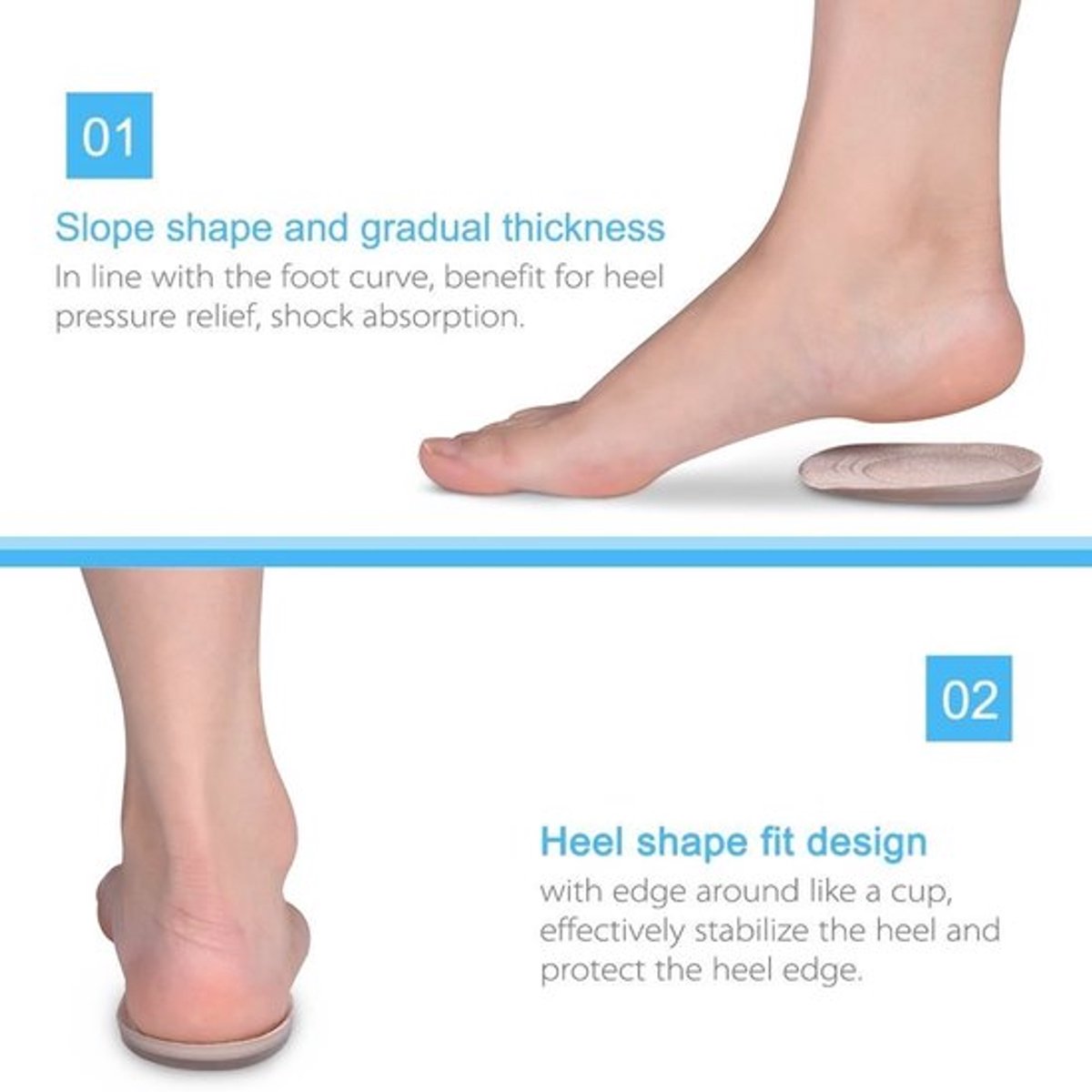Allecto - Gel Heel Cushion - Gel Pads - Comfortabele hielbescherming - Large