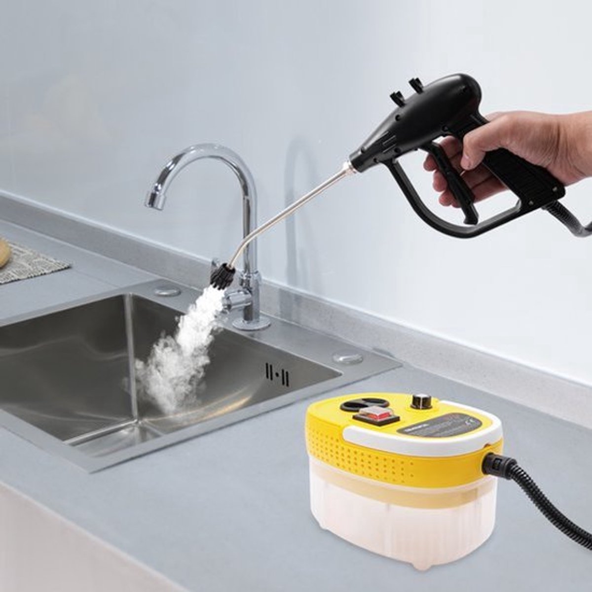Stoomreiniger - 2500 W Vermogen - 1,2 L Waterreservoir - Verstelbare Hogedruk - Verlengstok - Voor Auto Keuken Dieptereiniging - Stoommop