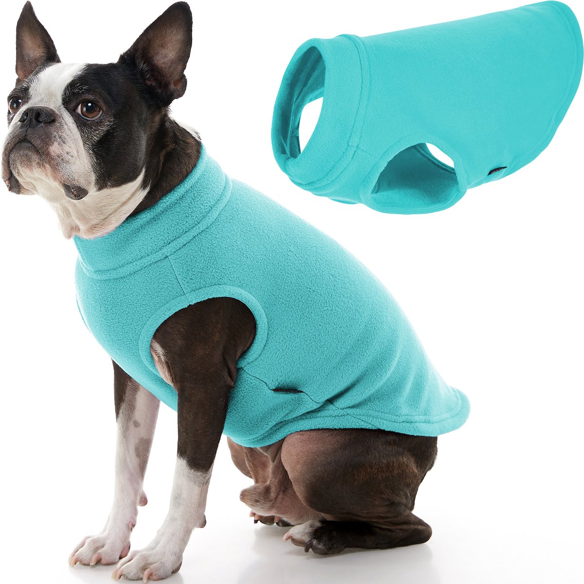Gooby Stretch Fleece Vest Hondenjas - Warme hondentrui voor kleine honden - Mint - Medium