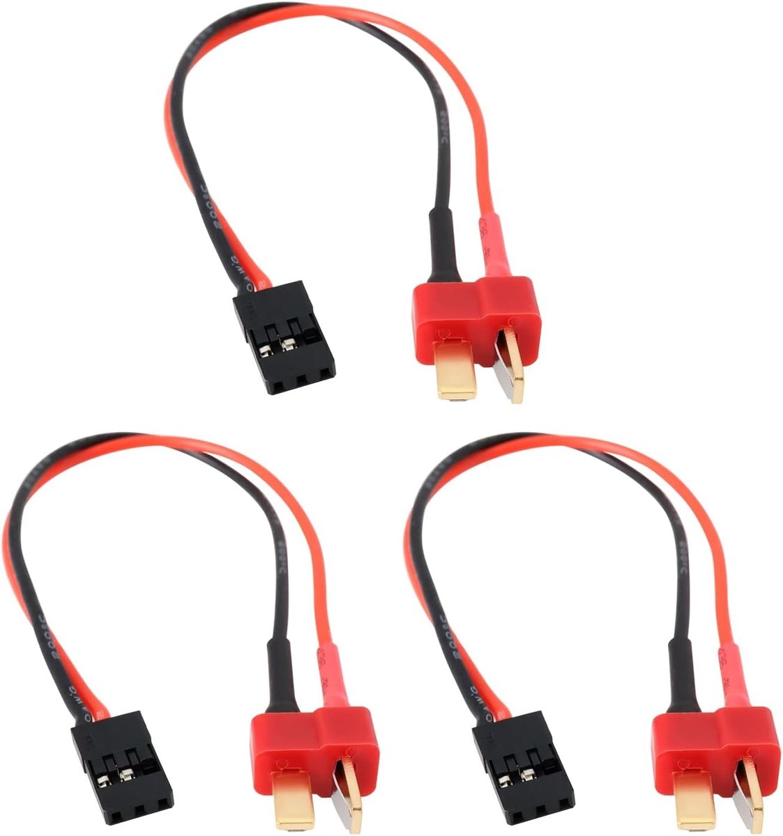 3 Stuks T-Plug naar JR Futaba Adapterkabel 15cm 20WAG voor HPI Baja 5B, KM Buggy en Rovan Buggy