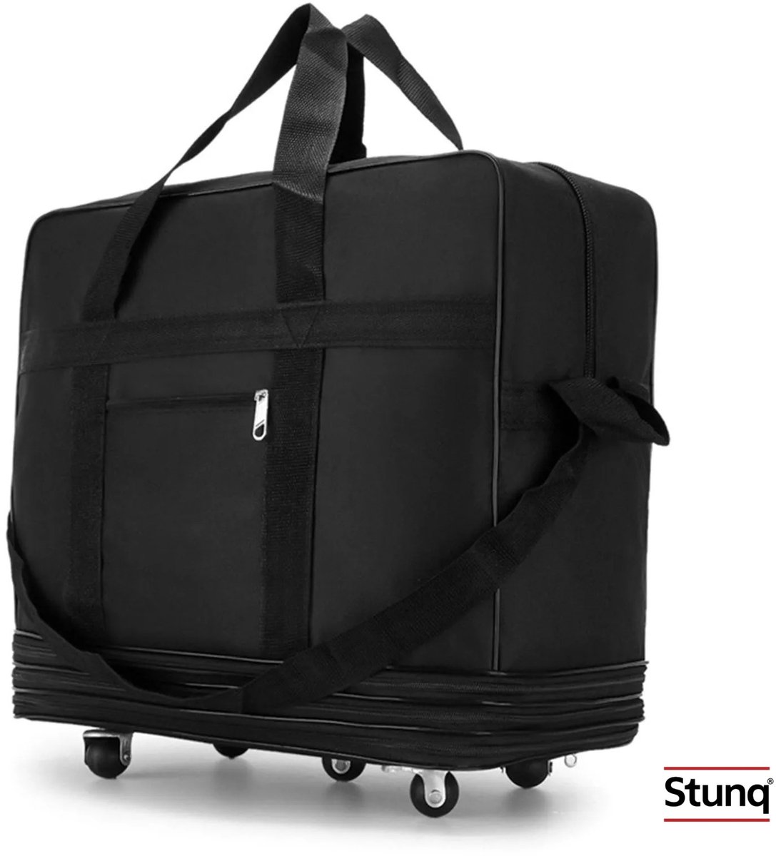Stunq® Opvouwbare Reistas met Wielen - Uitbreidbaar Zwart 80 cm