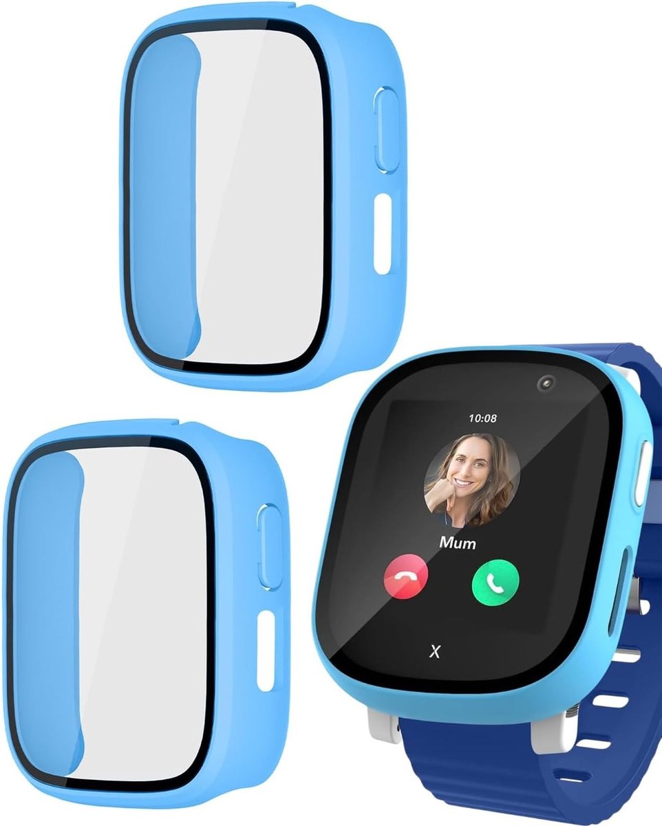 2 Pack All Around Bescherming met HD Gehard Glas Screen Protector en Ultra Dunne Krassenbestendige Hoes voor Kinderen, Blauw