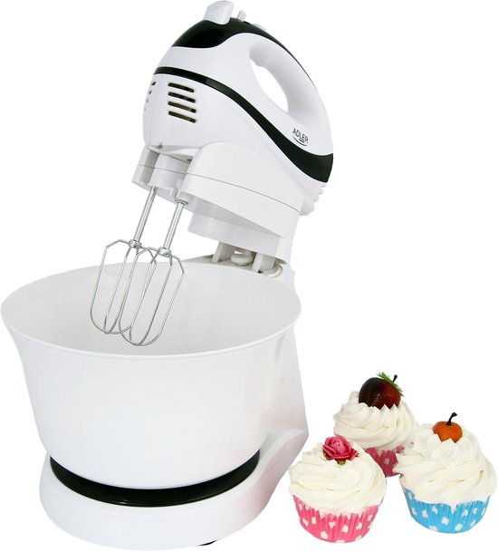 Handmixer met Kom - Keukenmixer - Gebak Maken - 5 Snelheden - 3 Liter Kom - Wit — afbeelding 4