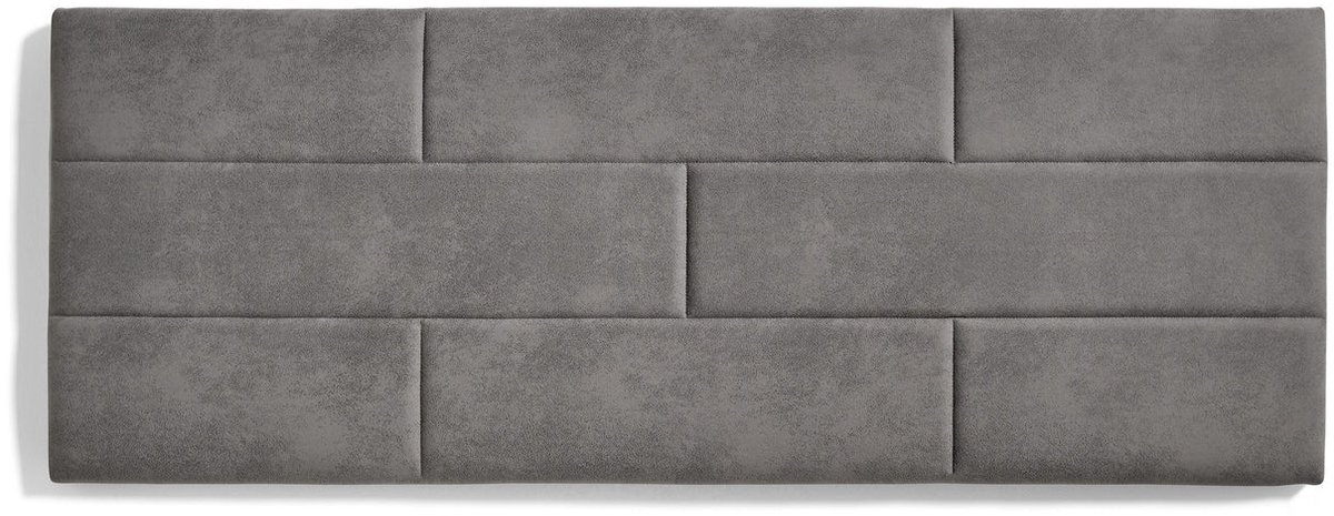 Hoofdbord Bed 80 Muur Bakstenen Vlekbestendige Stof 112x57x5cm Grijs
