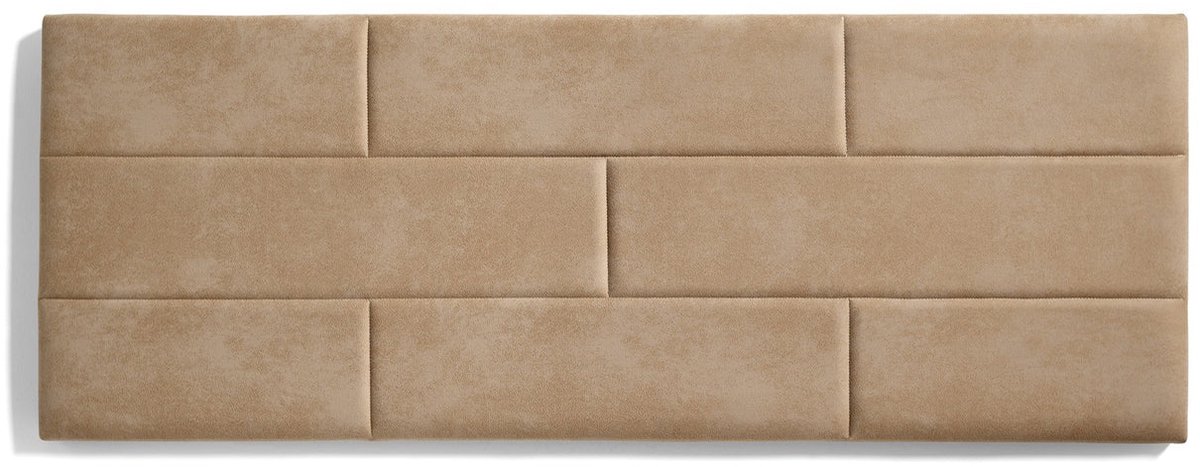 Hoofdbord 140 Bakstenenmuur Vlekwerende Stof 152x57x5cm Licht Camel